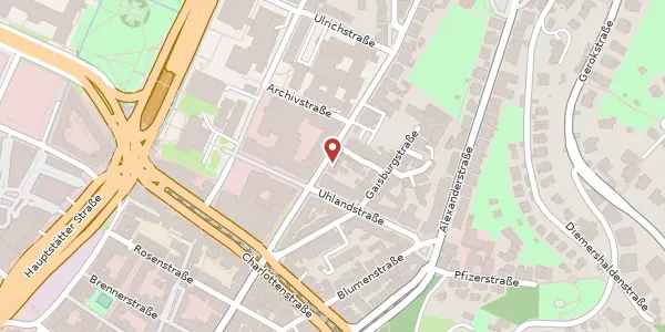 Karte der Umgebung von Olgastraße 17, 70182 Stuttgart