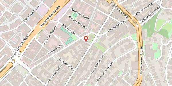Karte der Umgebung von Katharinenplatz 3, 70182 Stuttgart
