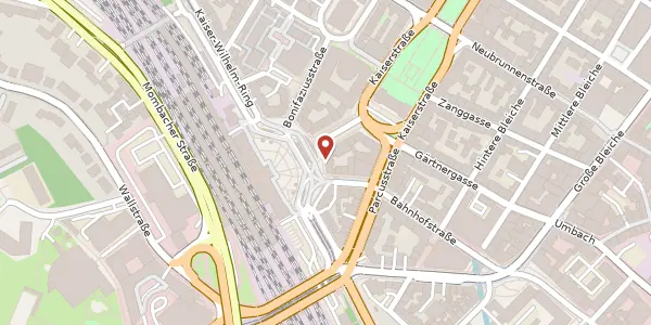Karte der Umgebung von Bahnhofplatz 4, 55116 Mainz