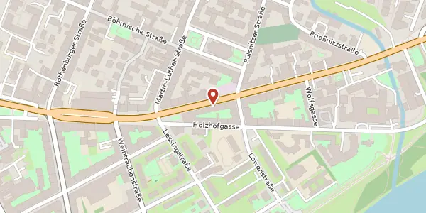 Karte der Umgebung von Bautzner Straße 44, 01099 Dresden