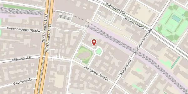 Karte der Umgebung von Gethsemanestraße 8, 10437 Berlin