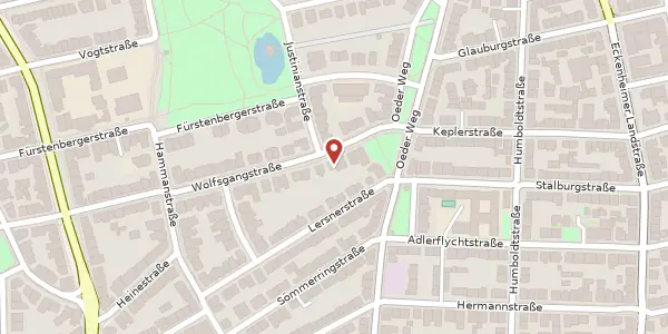 Karte der Umgebung von Wolfsgangstr. 7, 60322 Frankfurt