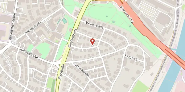 Karte der Umgebung von Heinrichstraße 13, 89077 Ulm/Donau