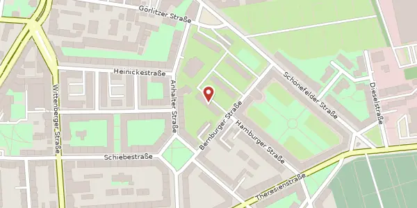 Karte der Umgebung von Bernburger Straße 15, 04129 Leipzig