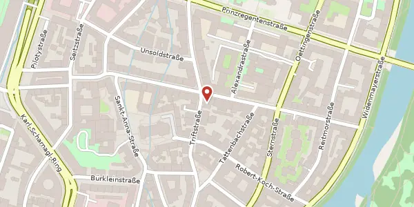 Karte der Umgebung von Triftstr. 10, 80538 München