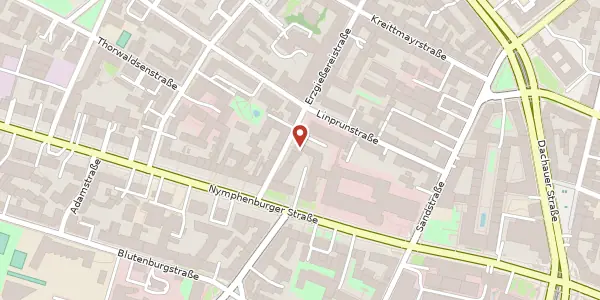 Karte der Umgebung von Nymphenburger Str. 20 b, 80335 München