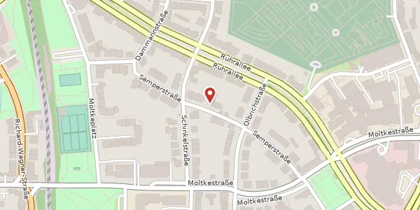 Karte der Umgebung von Semperstr. 33, 45138 Essen