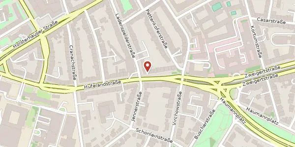 Karte der Umgebung von Hufelandstr. 16, 45147 Essen