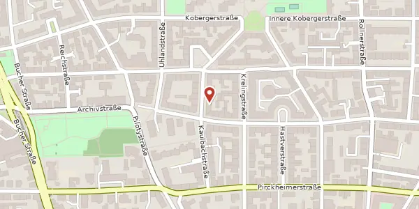 Karte der Umgebung von Kaulbachstr. 20, 90408 Nürnberg