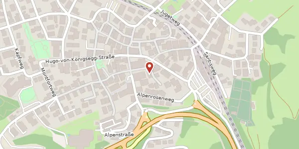 Karte der Umgebung von Kirchplatz 10, 87534 Oberstaufen