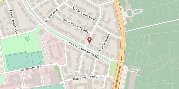 Karte der Umgebung von Kaiser-Sigmund-Str. 20, 60320 Frankfurt