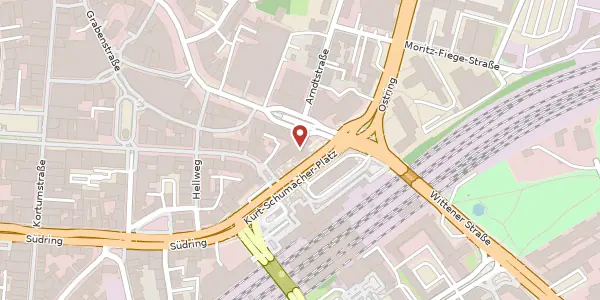 Karte der Umgebung von Kurt-Schumacher-Platz 11/12, 44787 Bochum