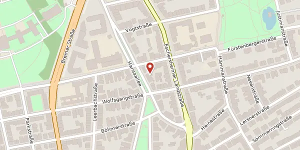 Karte der Umgebung von Hansaallee 18, 60322 Frankfurt
