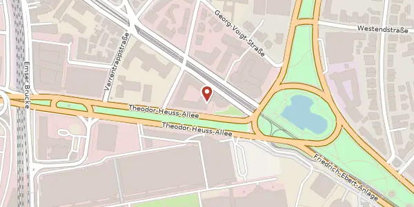 Karte der Umgebung von Theodor-Heuss-Allee 2, 60486 Frankfurt