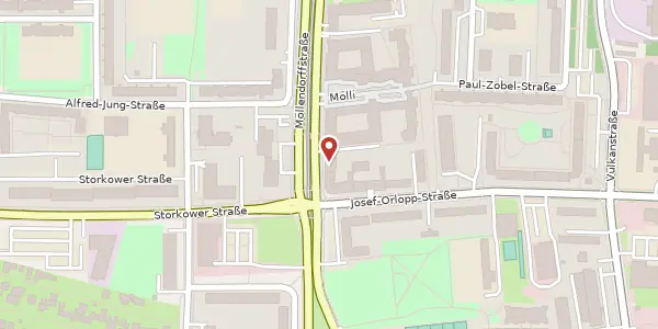 Karte der Umgebung von Möllendorffstraße 44, 10367 Berlin
