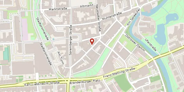 Karte der Umgebung von Burgstr. 9, 03046 Cottbus