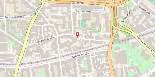 Karte der Umgebung von Gutenbergstr. 36, 44139 Dortmund