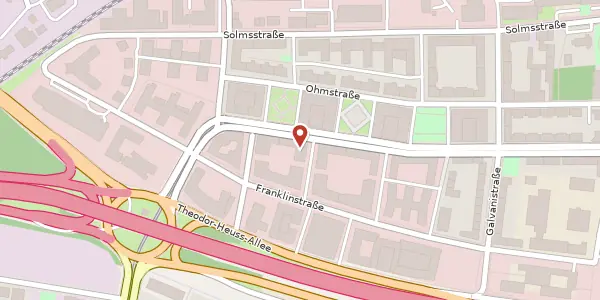 Karte der Umgebung von Voltastr. 77, 60486 Frankfurt