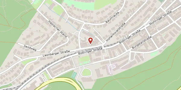 Karte der Umgebung von Böblinger Straße 224, 70199 Stuttgart