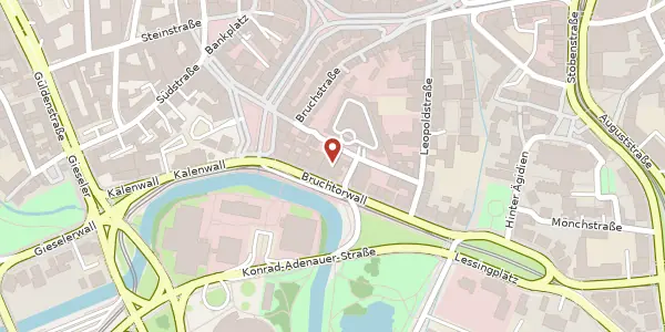 Karte der Umgebung von Bruchtorwall 6, 38100 Braunschweig