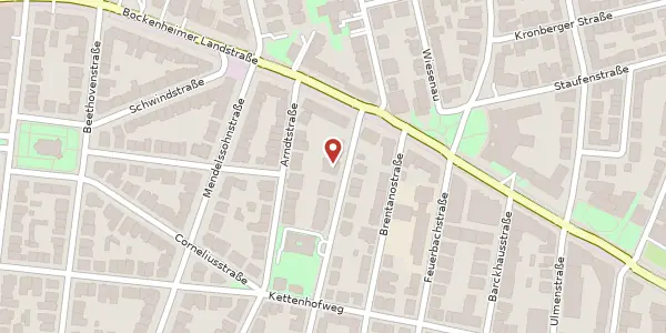 Karte der Umgebung von Lindenstr. 39, 60325 Frankfurt