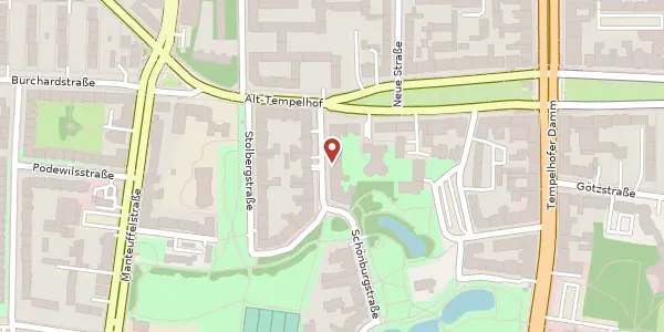 Karte der Umgebung von Schönburgstraße 21, 12103 Berlin