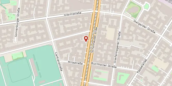 Karte der Umgebung von Schönhauser Allee 127a, 10437 Berlin