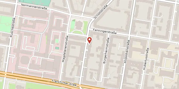 Karte der Umgebung von Alfredstraße 18, 10365 Berlin