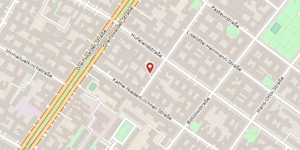 Karte der Umgebung von Esmarchstraße 25, 10407 Berlin