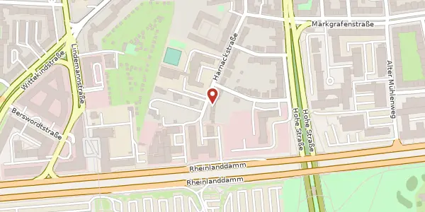 Karte der Umgebung von Harnackstr. 72, 44139 Dortmund