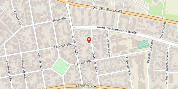 Karte der Umgebung von Goethestr. 40, 63165 Mühlheim