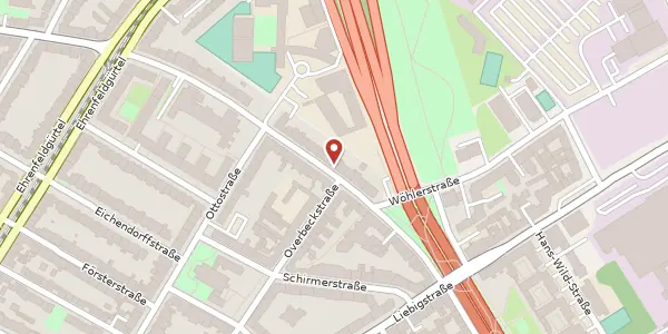 Karte der Umgebung von Nußbaumer Str. 32, 50823 Köln