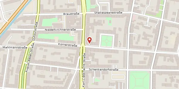 Karte der Umgebung von Körnerstraße 27, 04107 Leipzig