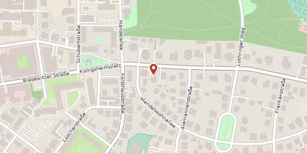 Karte der Umgebung von Loschwitzer Straße 2, 01309 Dresden