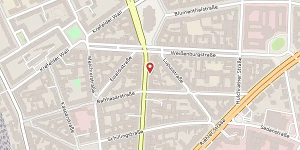 Karte der Umgebung von Neusser Str. 46, 50670 Köln
