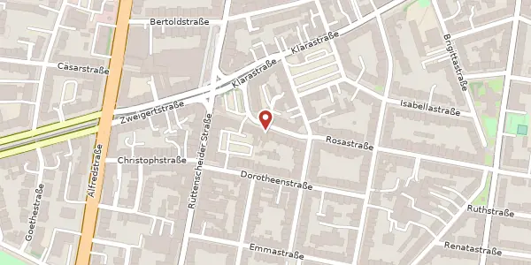 Karte der Umgebung von Rosastr. 12, 45130 Essen
