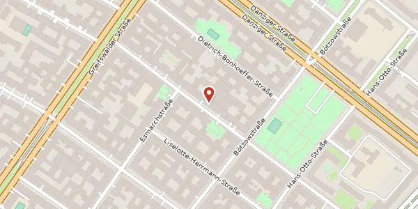 Karte der Umgebung von Pasteurstraße 19 B, 10407 Berlin