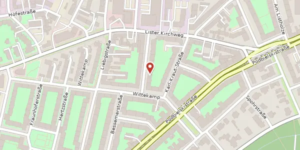 Karte der Umgebung von Franklinstraße 6, 30177 Hannover