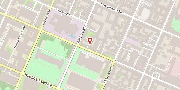 Karte der Umgebung von Theresienstr. 66, 80333 München