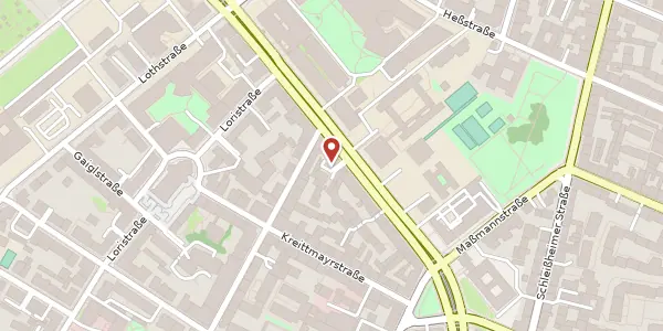 Karte der Umgebung von Dachauer Str. 125, 80335 München