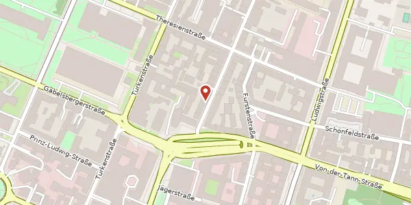 Karte der Umgebung von Amalienstr. 9b - 11, 80333 München