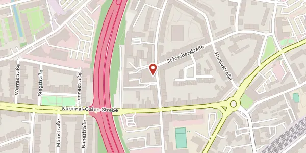 Karte der Umgebung von Falkstr. 73-77, 47058 Duisburg