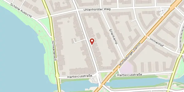 Karte der Umgebung von Papenhuder Straße 32, 22087 Hamburg