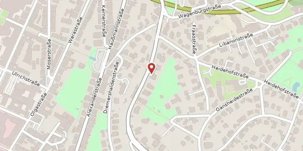 Karte der Umgebung von Gerokstraße 13 B, 70184 Stuttgart