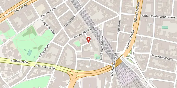 Karte der Umgebung von Ursulagartenstr. 12, 50668 Köln