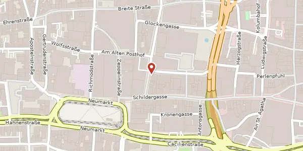 Karte der Umgebung von Krebsgasse 14 - 16, 50667 Köln