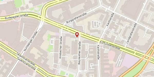 Karte der Umgebung von Bayreuther Straße 3, 10787 Berlin
