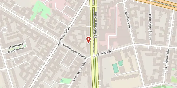 Karte der Umgebung von Schönhauser Allee 152, 10435 Berlin