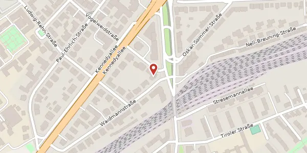 Karte der Umgebung von Waidmannstr. 2, 60596 Frankfurt