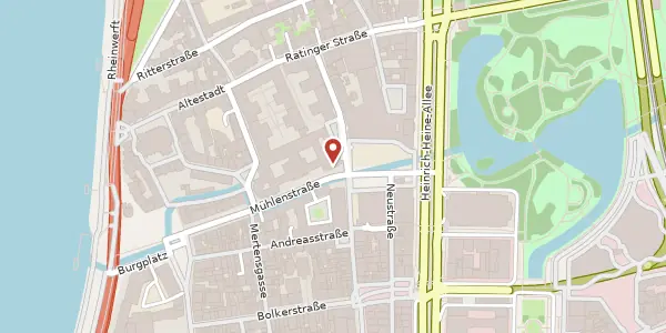 Karte der Umgebung von Mühlenstr. 36, 40213 Düsseldorf
